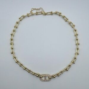 Horse Bit Chain Necklace with Pave Enhancer NWT